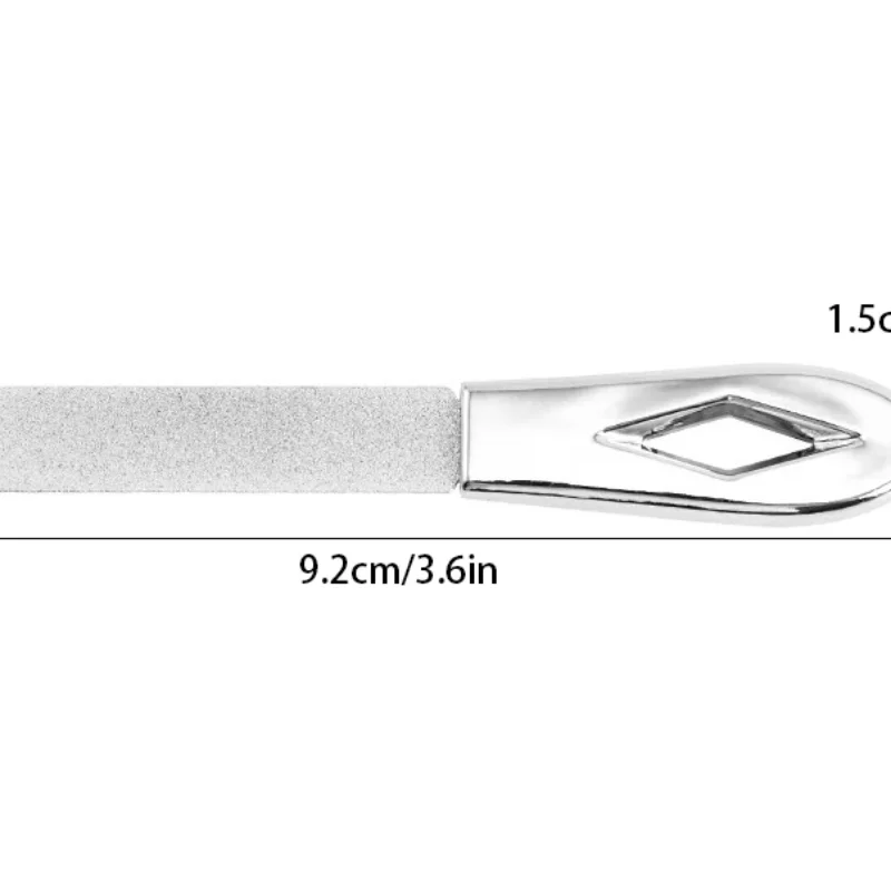 Stainless Steel Nail Files Double Sided Nail Files Anti-slip Handle Grit Diamond Fingernail File Easily Emery Boards