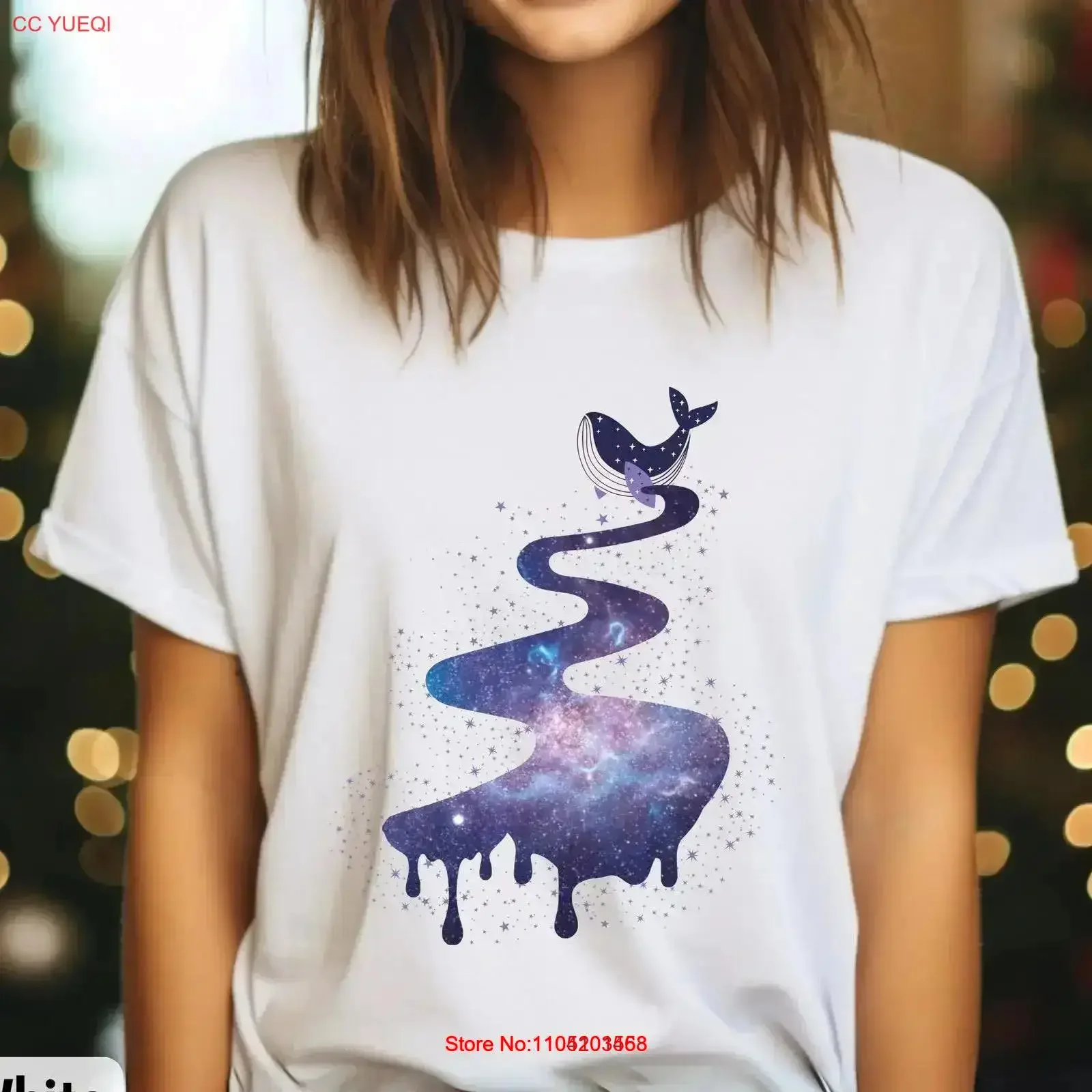 Camiseta de ballena de la Vía Láctea, galaxia, estrella del río, fantasía cósmica Celestial, lindo Animal marino, nebulosa mágica del espacio exterior para vintage