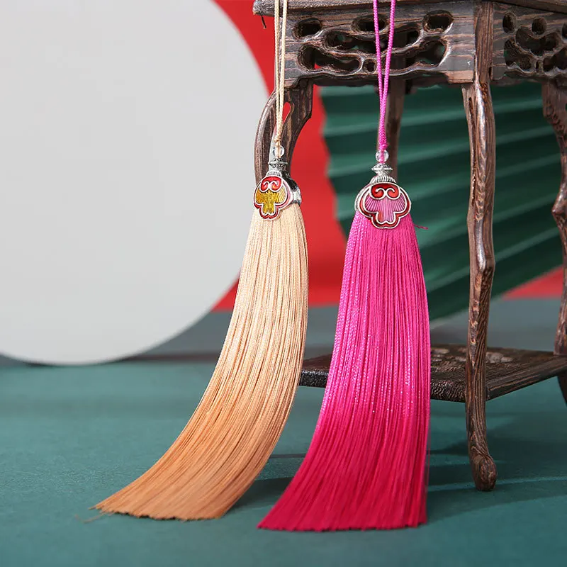 2pcs/Lot 12cm  Chinese Knot Tassel Affinity Cloisonne Car Accessories Fan Ornaments Clothing