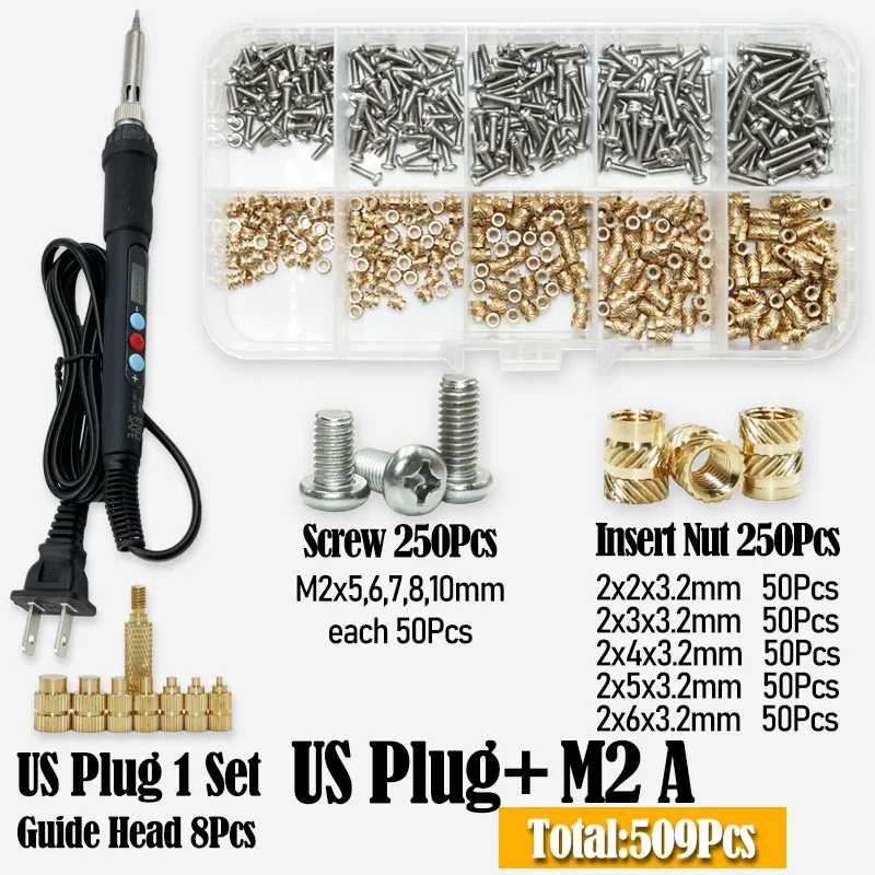 Wärme Set Einsatz Lötkolben Spitze Kopf M2 M3 M4 Hot Melt Einsätze Mutter Messing Schraube Eingebettet Gewinde Einsetzen Kit Kunststoff 3d Druck
