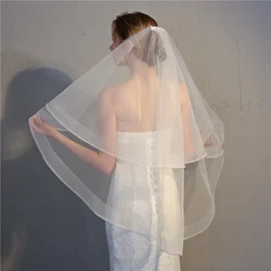 In Stock Short Wedding Veils Two Layers Bride White Ivory Bridal Veil Bridal Accessories Boda 2026