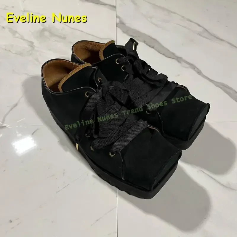 Riemgesp Klinknagel Platformpumps Gekruiste vierkante neus Retro schoenen Effen casual patchwork paar schoenen Enkellaarzen met dikke zool - afbeelding 2