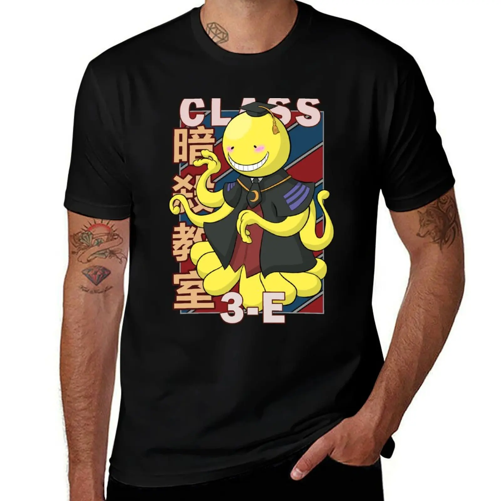 Koro sensei V2 Vintage Stripe Design T-Shirt Novelty Graphic Tee Shirt