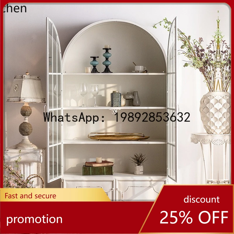 

YFY White Storage Cabinet Living Room Nail Salon Display Cabinet Cosmetics Mother and Baby Store Iron Art Display Cabinet