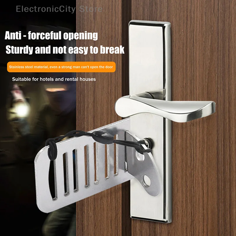 1 قطعة باب السفر المحمولة قفل المنزل السلامة في غرفة فندق شقة النوم الباب سدادة الأمن قفل إضافي للخصوصية الإضافية #3