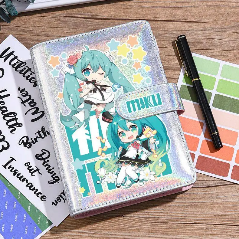 vocaloid-初音ミク-グリッターレーザーバインダーノートブックアニメジャーナルプランナー学生文具学用品アニメファンのためのギフト