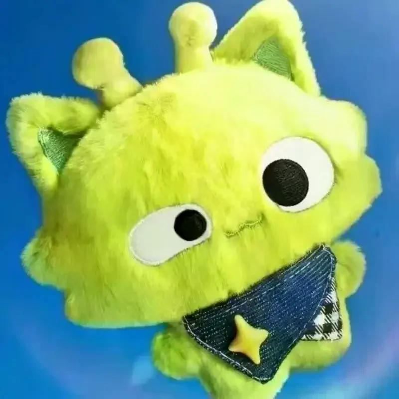 /Cna/Cartoon Alien Cat Plush Keychain Versatile Kawaii Room Decoration Accessories Surprise Gifts Plush Alien Cat Keyring 1Pcs