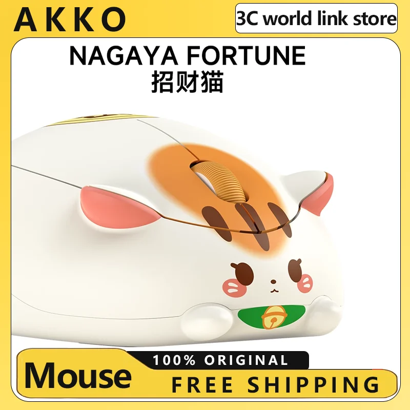 

Беспроводная мышь AKKO Cat 2,4 ГГц, розовая, с героями мультфильмов, настольные ноутбуки, аксессуары для ПК, подарки, милые тематические девушки, пара, офисная портативная