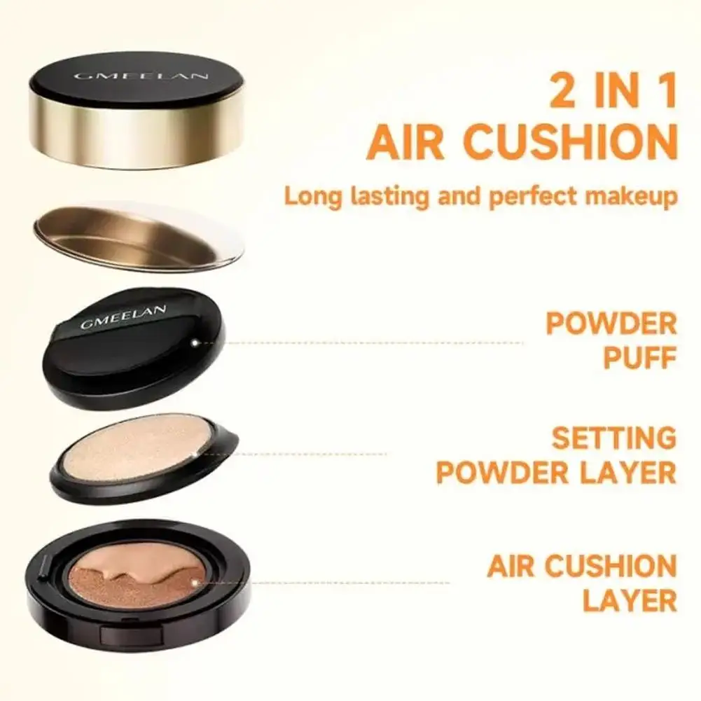 Black Truffle 2-in-1 Double Cushion Foundation Powder Foundation Waterproof Matte High Cover Concealer Korea Makeup Cosmetics