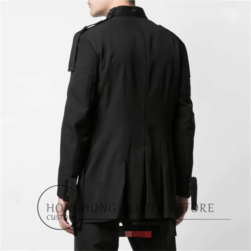 Spring and Autumn personalized casual black suit customized high quality loose top coat