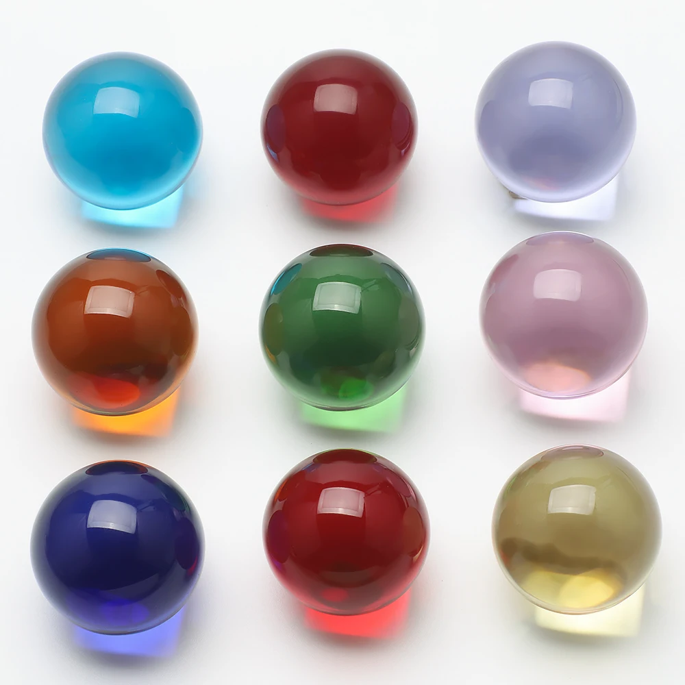 1Pcs 30MM Colorful Sphere Quartz Crystal Polished Ball Stones Specimen Home Feng Shui Fortune Crystal BallOffice Decoration