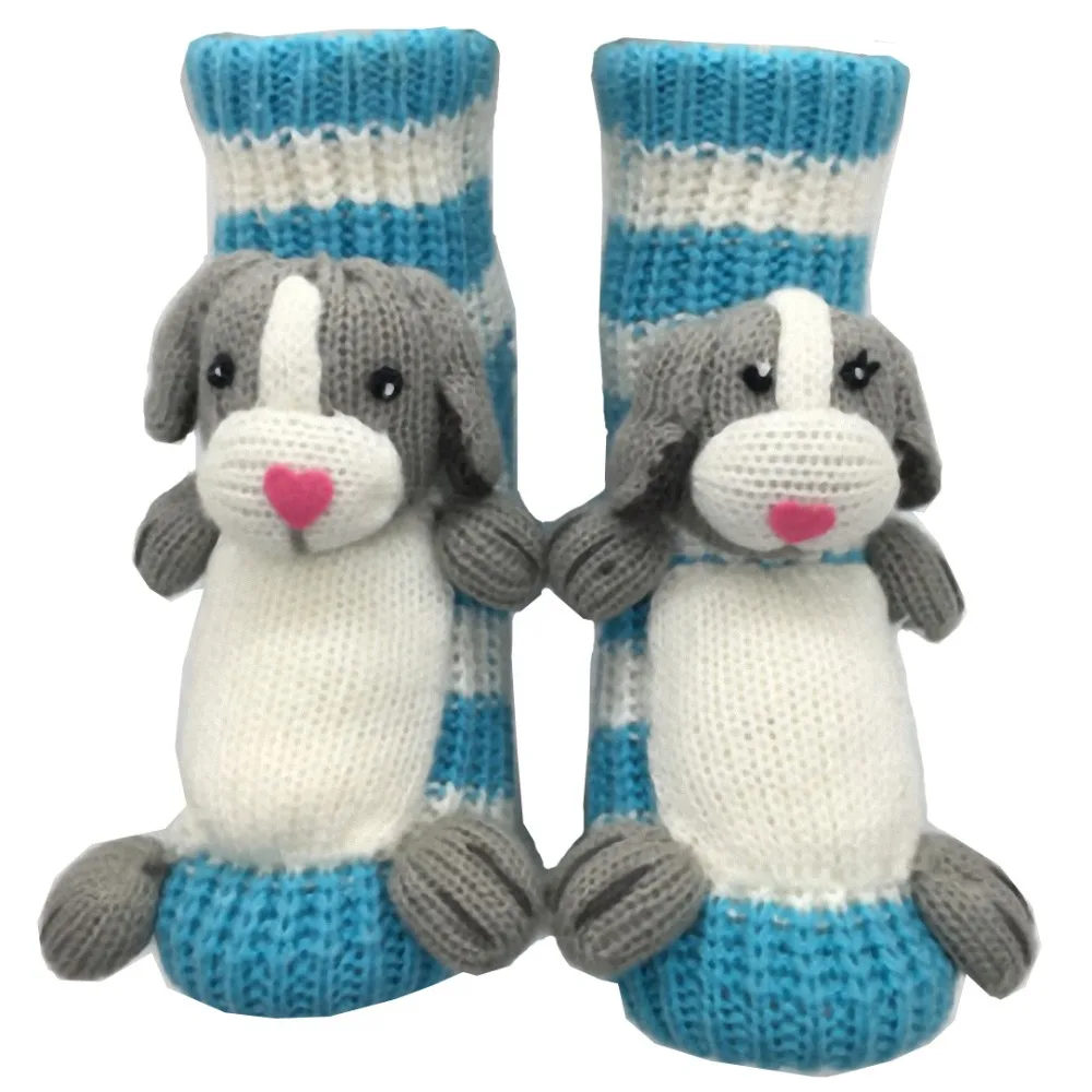 

3D вязаные носки с животными, вязаные вручную двухслойные забавные носки, дышащие новые носки-тапочки с защитой от пота, рождественские подарки
