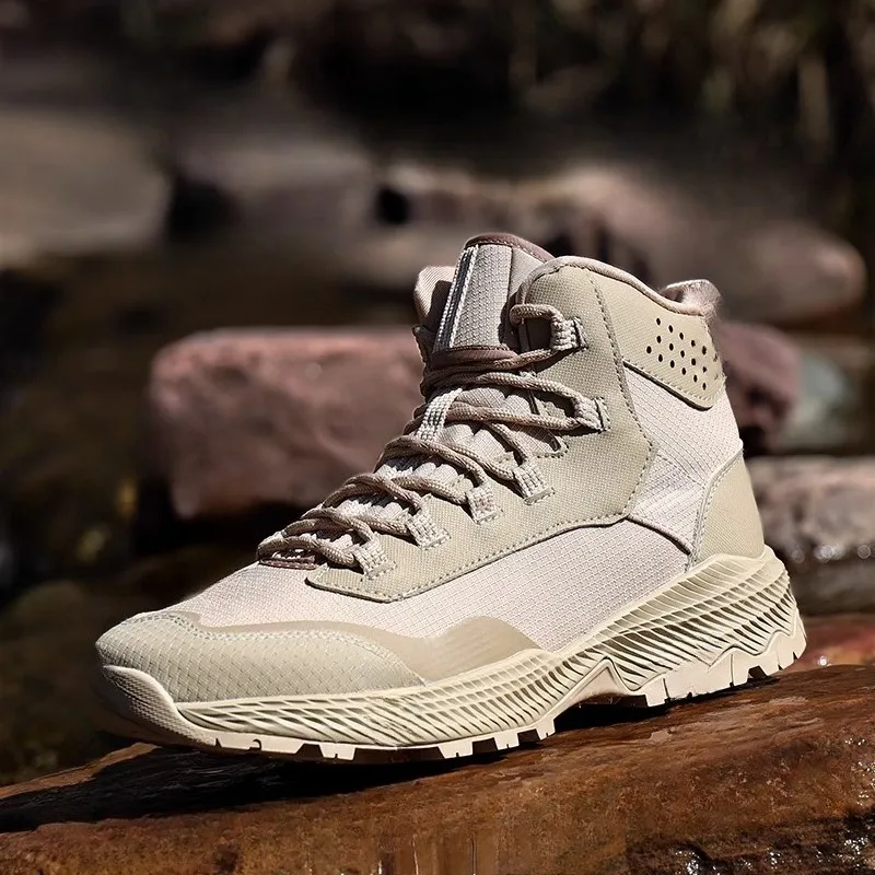 

Outdoor Casual Hiking Ankle Boots Men's Shoes Breathable Lace Up Work High Top Desert Boots Male Spring Autumn