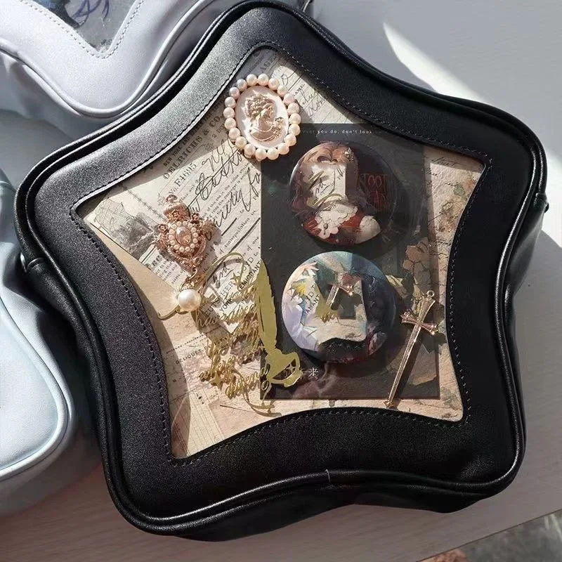 النمط الياباني Ita-Bag أنيمي الخماسية نجوم أكياس الحد الأدنى لطيف الجمالية حقائب كتف فتاة Y2k Kawaii محفظة الشارع الموضة