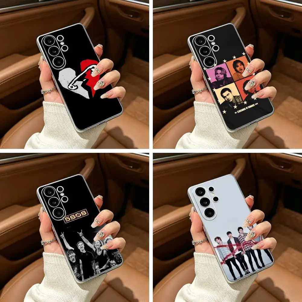 Funda Transparente para Teléfono con Diseño de la Banda S-Summer de 5 Seconds of Summer para Samsung S25, S24, S21, S22, S23, S30, Ultra, S20, Plus, Fe, Lite