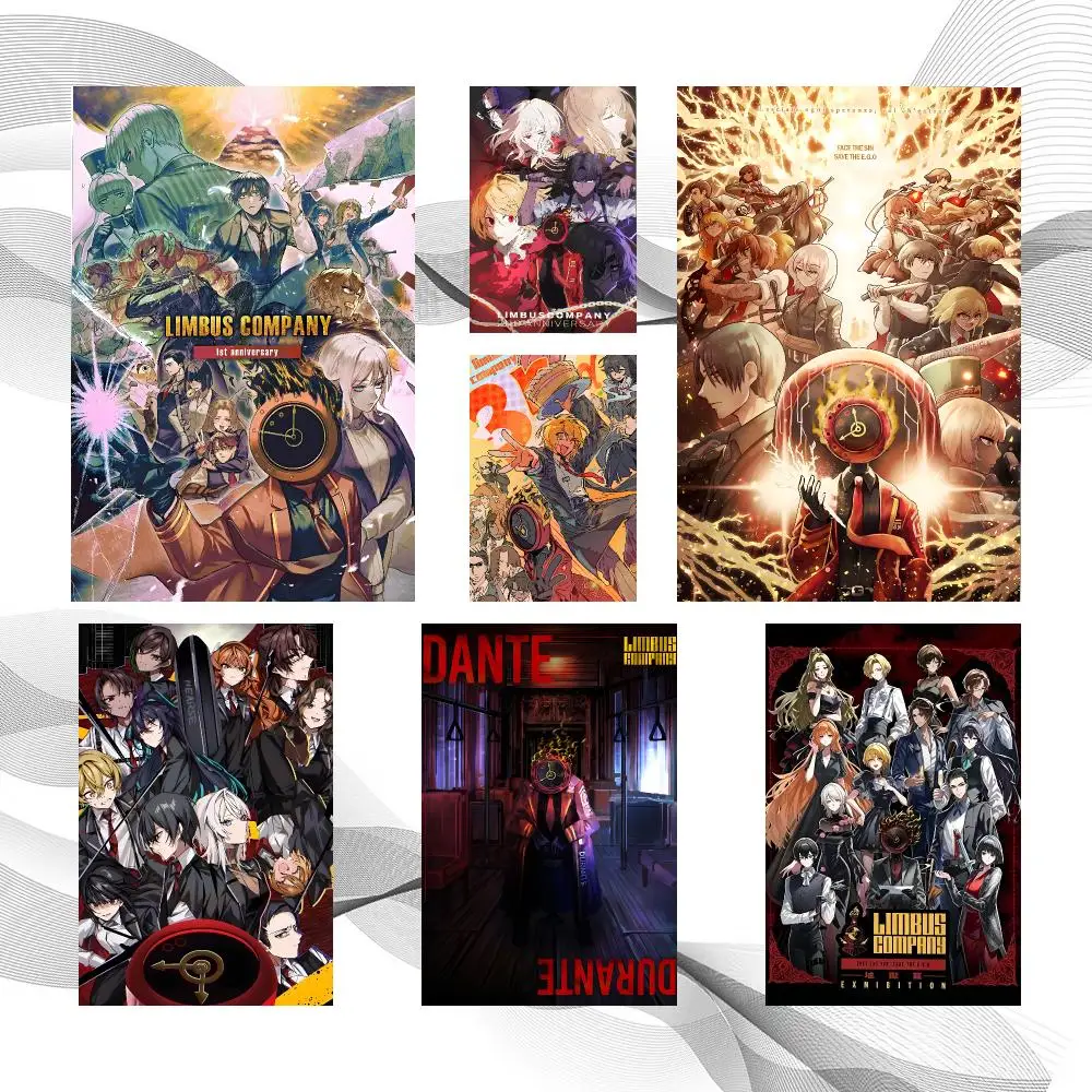 Game Action L-Limbus Company Poster Peel And Stick Wall Art Self Adhesive PP Waterproof Wall Decor Living Room Bedroom Gift