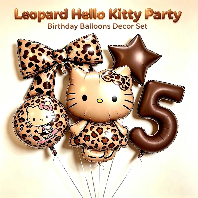Cartoon Hello Kitty Themen-Tier-Zahlen-Folienballon-Set Kinder Geburtstag Konfetti Party Deko Zubehör Baby-Shower Spielzeug Geschenke – Detail 2