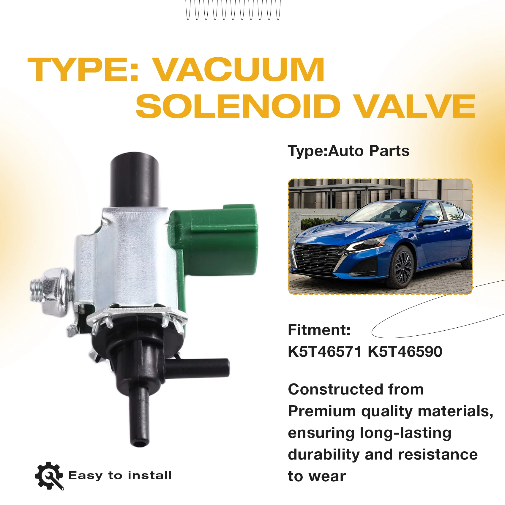 For Nissan Altima Pathfinder Mazda Compatible Car Vacuum Solenoid Valve Part Numbers K5T46571 K5T46590