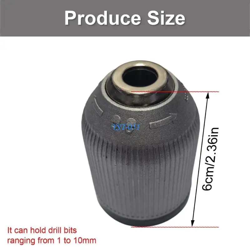 E15A 1-10mm Keyless Drill Chuck Quick Changing Adapter 1/2inch Shank Drill Bit Adapter