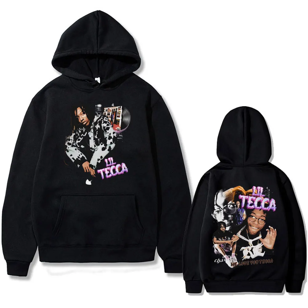 

Rapper Lil Tecca We Love You Tecca Double Sided Print Hoodie Men's Fashion Oversized Tracksuit Men Hip Hop Vintage Sweatshirt