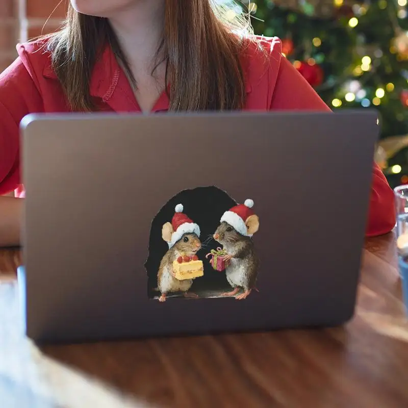 Cute Christmas Small Mouse Hole Wall Stickers Xmas Decoration For Home Noel Navidad Merry Christmas New Year Accessories