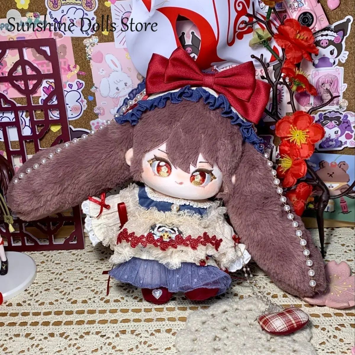 20cm mignon Anime fille Hu Tao Genshin Impact coton poupée corps dessin animé en peluche peluche Cosplay figurines peluche cadeau d'anniversaire