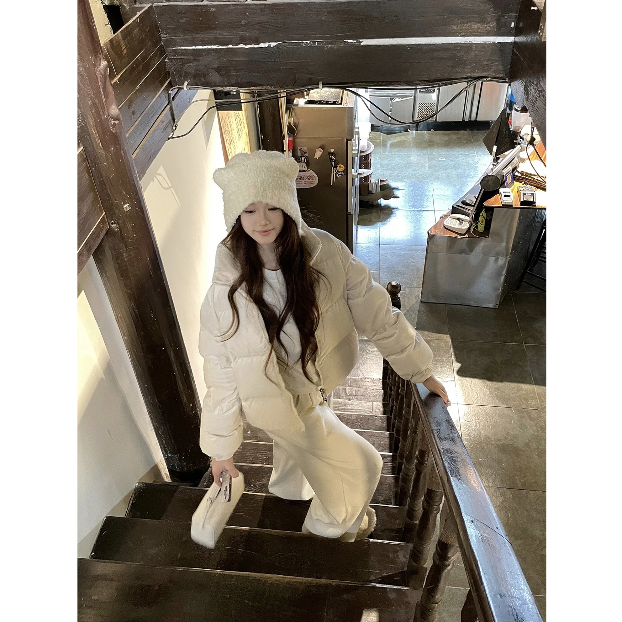 

Зимняя женская пуховая куртка MASTE Swan Velvet Feel 90 из белого пуха, модная, премиум-качество