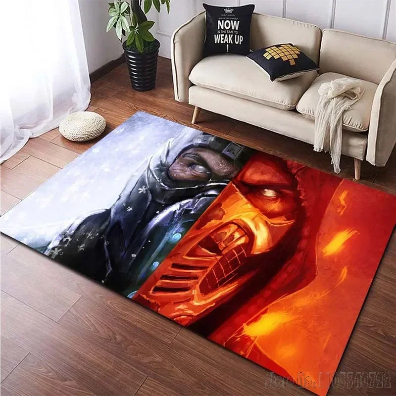 M-Mortal Kombat Gamer Pattern Carpet for Bedroom Floor Mat Decor Living Room Carpet Bathroom Anti-slip Rugs Home Decor