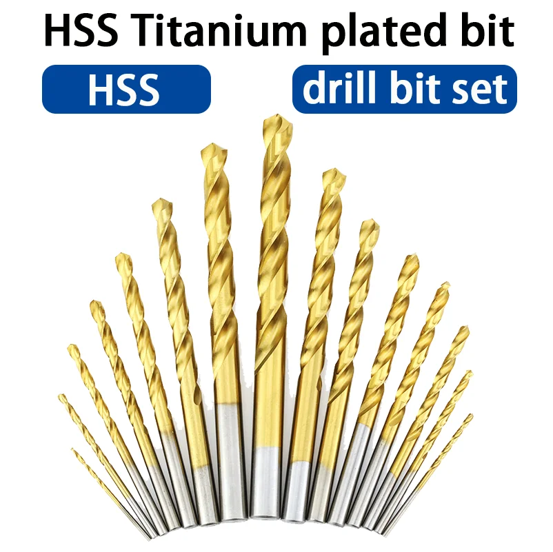 50Pcs Professional Titanium Coated Drill Bits HSS High Speed Steel Drill Bits Set Tool High Quality Power Tools 1/1.5/2/2.5/3mm