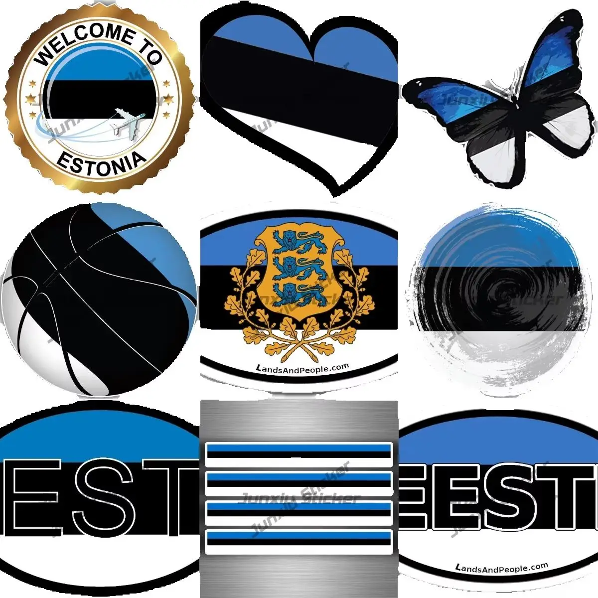 Welcome To Eesti Sticker Estonia in Estonian Country Code EST OvalFlag Decal Outdoor Occlusion Scratch Decorative Waterproof PVC