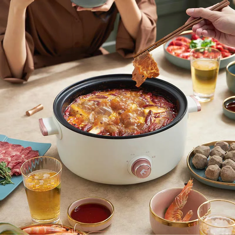 3L Multifunctional Electric Pot Cooker Wok Home Dormitory Pan Breakfast Hot Pot BBQ Steam Boil Fried Hot Selling Gift