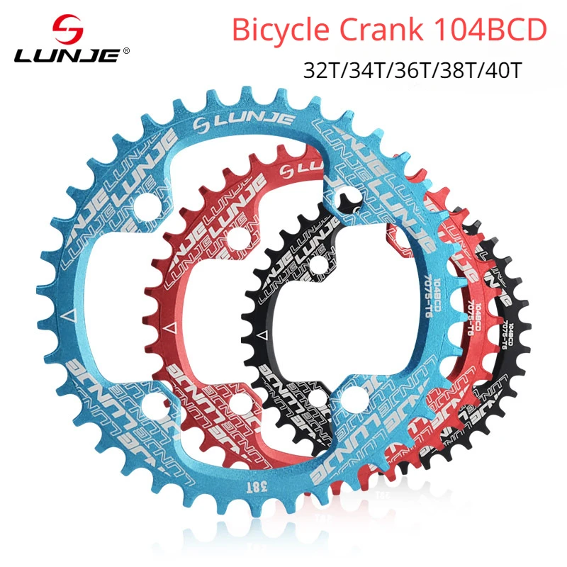 104BCD MTB Bike Bicycle Chain Ring Ultralight Chainring Round Narrow Wide 32T 34T 36T 38T 40T Crankset Tooth 104BCD Chainwheel