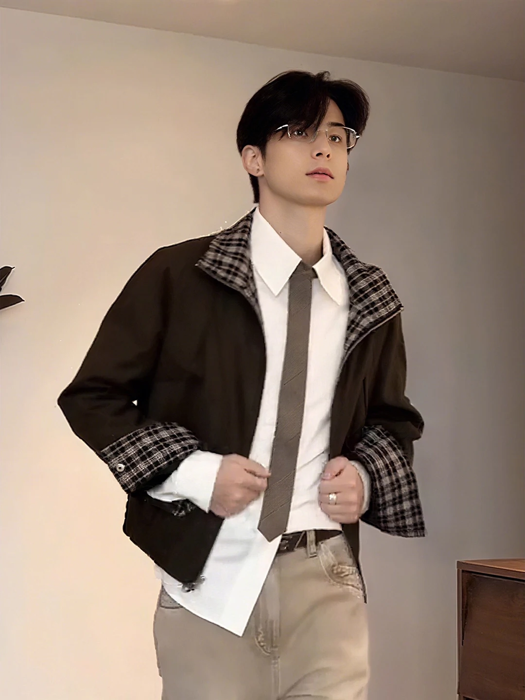 

Мужское джато с воротником-стойкой в американском стиле ретро, осеннее бейсбольное пальто Cool Haome, модный бренд, длина, застежка-молния