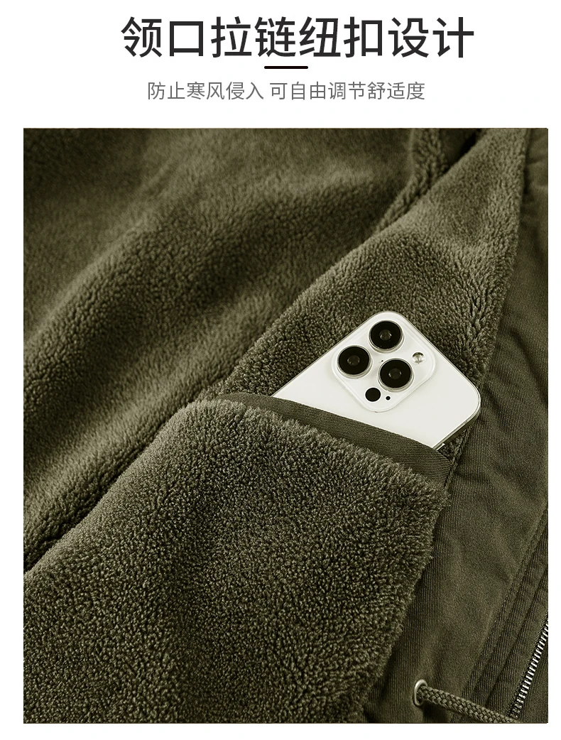 Middle Elderly Mens Pure Cotton Multi Pocket Workwear Jacket Mid Length Loose Windbreaker Spring Autumn Outdoor Windproof Daily