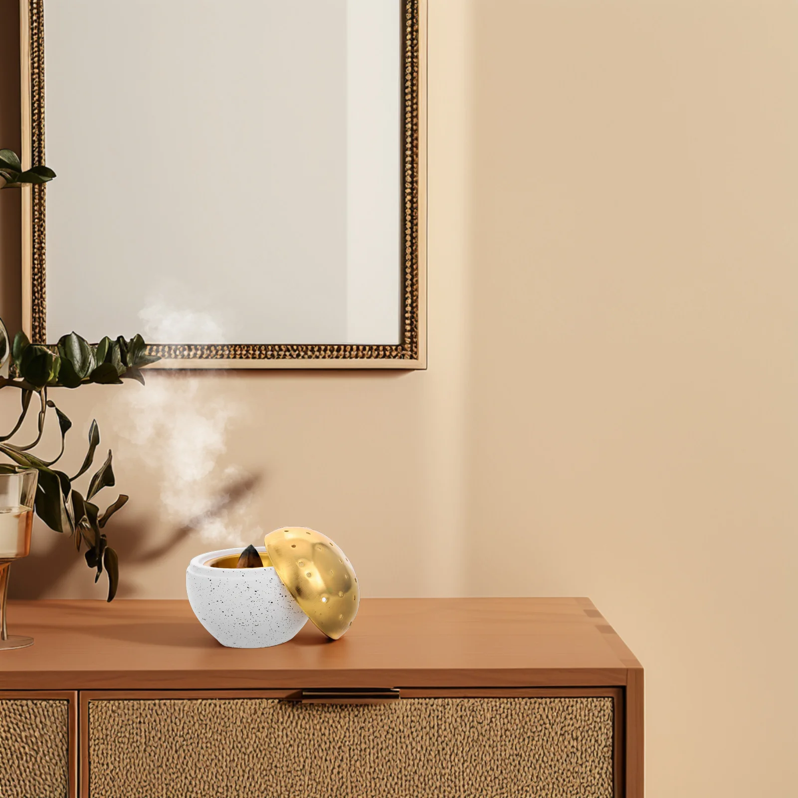 

Cement Creative Incense Burner Minimalist Ball-Shaped Aromatherapy Holder Handheld Decorative Home Bedroom Aromatherapy Diffuser