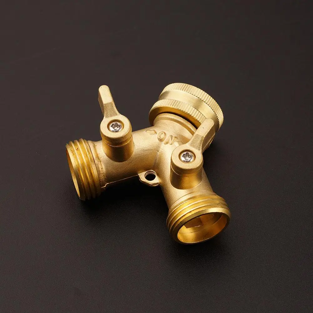 New Garden Hose Y Valve Connectors Brass Hose Splitter With Solid Brass Handle Brass Y Valve Water Garden Hose Adapter