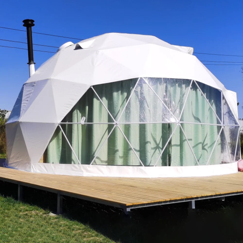 

New Design 6M customized outdoor igloo geodesic dome hotel glamping house tent