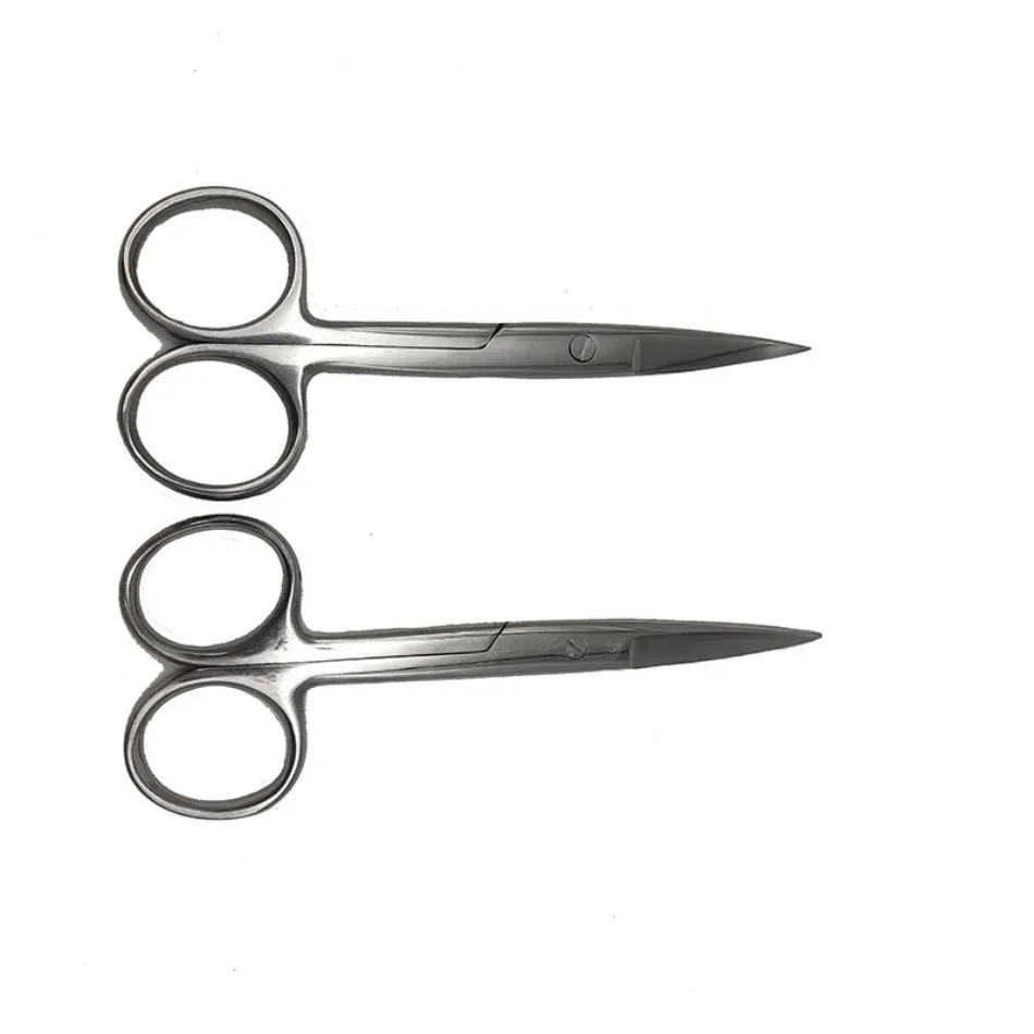 Medical Stainless Steel Surgical Scissors Straight Tip Curved Tip Student Training Laboratory Gauze Suture Removal Scissors