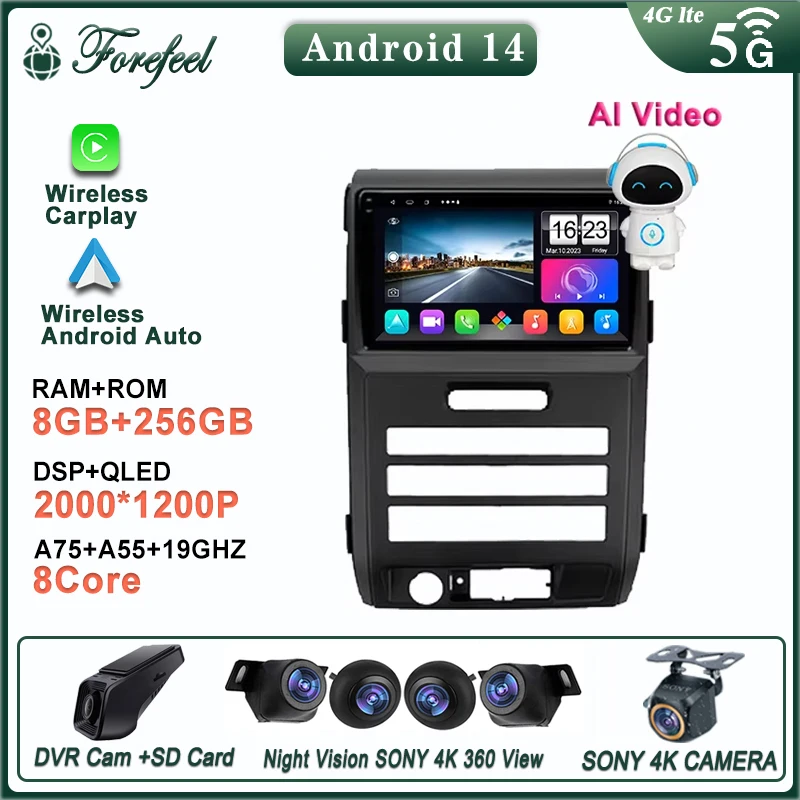 

Android 14 For Ford F150 P415 Raptor 2008 - 2014 Auto Radio GPS Navigation Multimedia Player Stereo Head Unit No 2din DVD