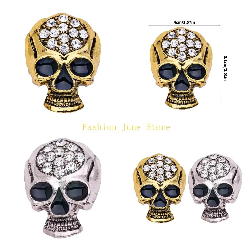 N5KA Fashionable Skull Brooch for Women Gothic Alloy Jewelry Secure Fastening Fashion Statement Versatile Wear Gift