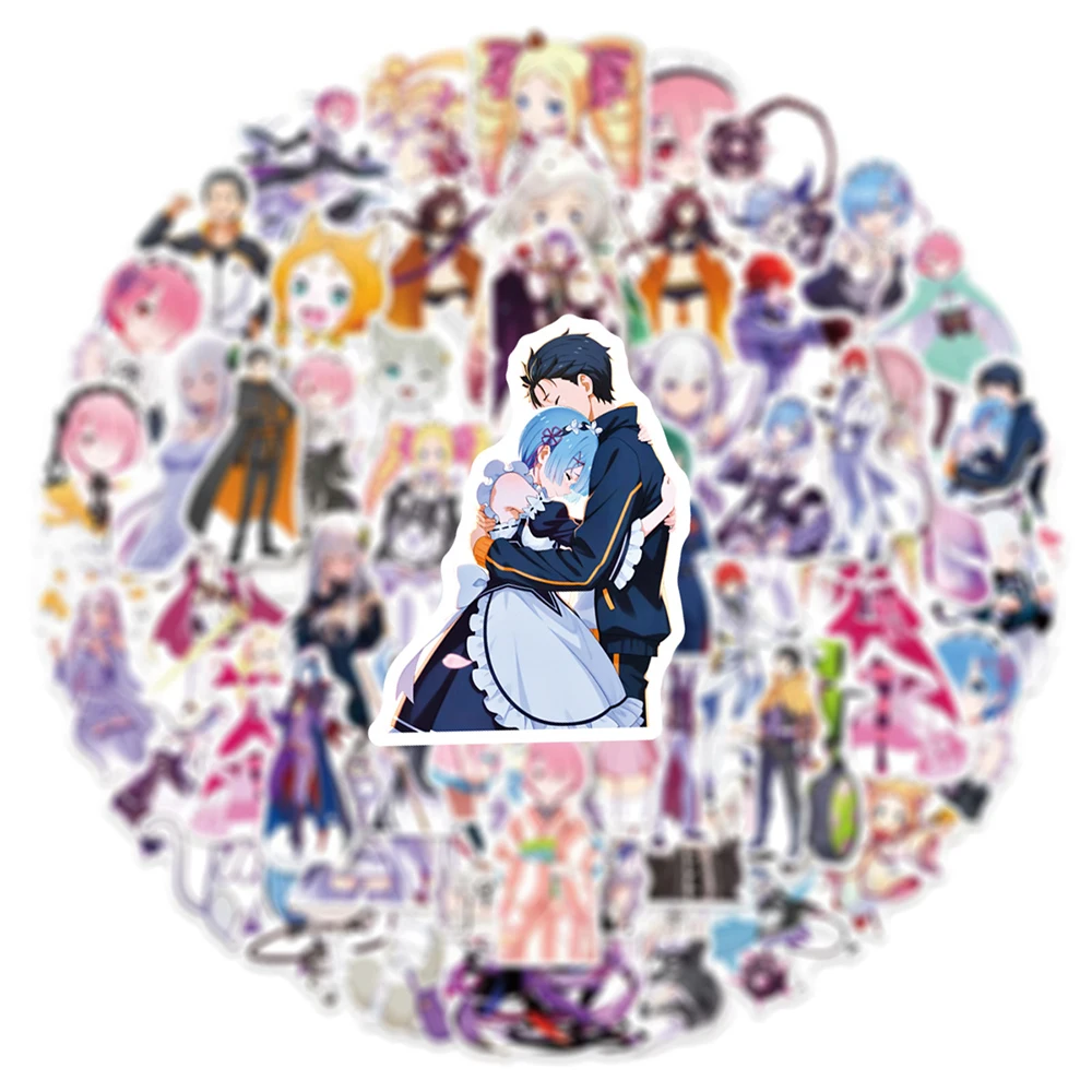 10/30/50 шт. мультяшных наклеек Re:ZERO Starting Life in Another World, аниме-стикеры с милой девушкой Рем, наклейки для чемоданов и ноутбуков, игрушки для творчества своими руками