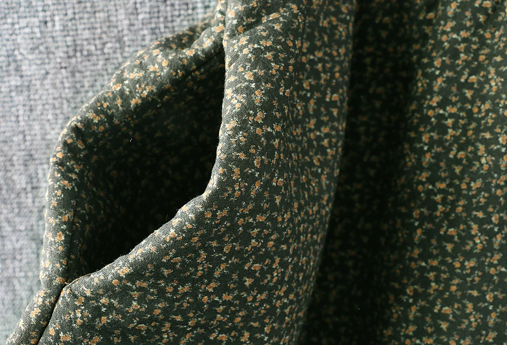 Damska Sukienka Bez Rękawów w Stylu Vintage Mori Girl z Kwiatowym Nadrukiem, Bawełniana, Ocieplana, Jesienno-Zimowa, z Dekoltem O-Neck, Luźna, Retro, Casualowa Sukienka na Ramiączkach