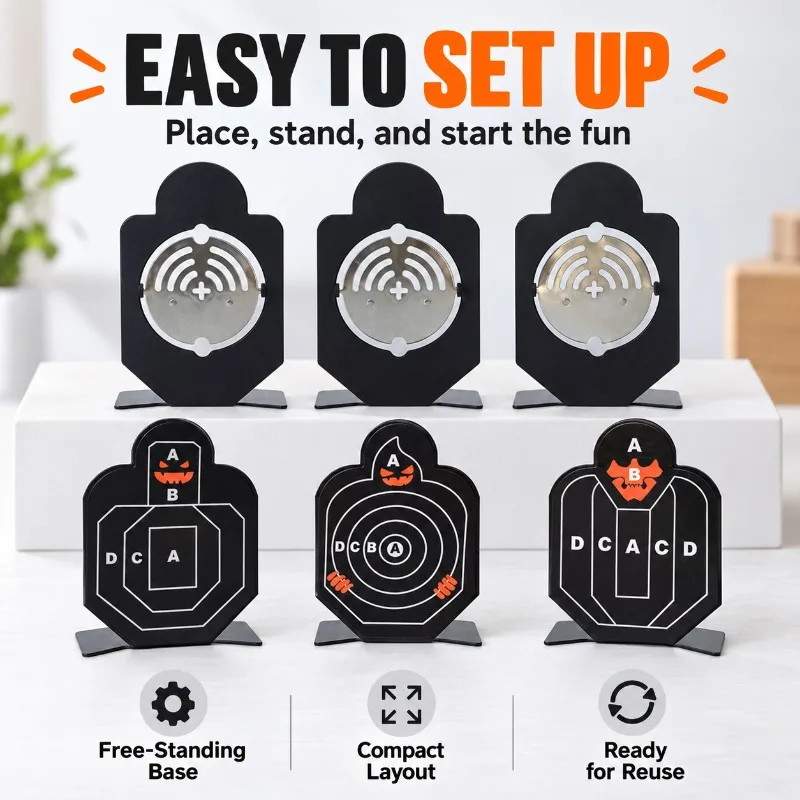 Metal Practice Target with Sound Triggered By Impact Freestanding Design for Hobby Activities