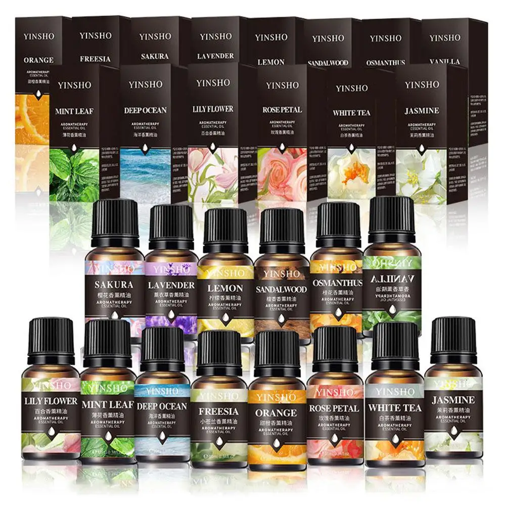 16 sabores aceites esenciales solubles en agua lavanda Rosa ambientadores de coche recarga de Perfume difusor de Aroma humidificador de aire hogar 10ML