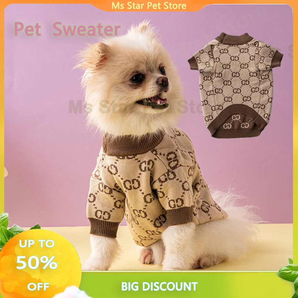 Spring and Autumn Thickened Pet Sweater Fadou Schnauzer Small and Medium sized Dog Luxury Dog Clothing Cat and Dog Clothing Coat