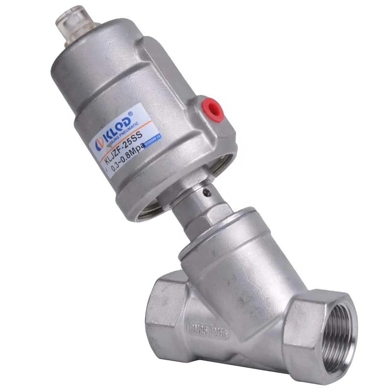 2/2 way piston operated stainless steel wire pneumatic angle seat valve