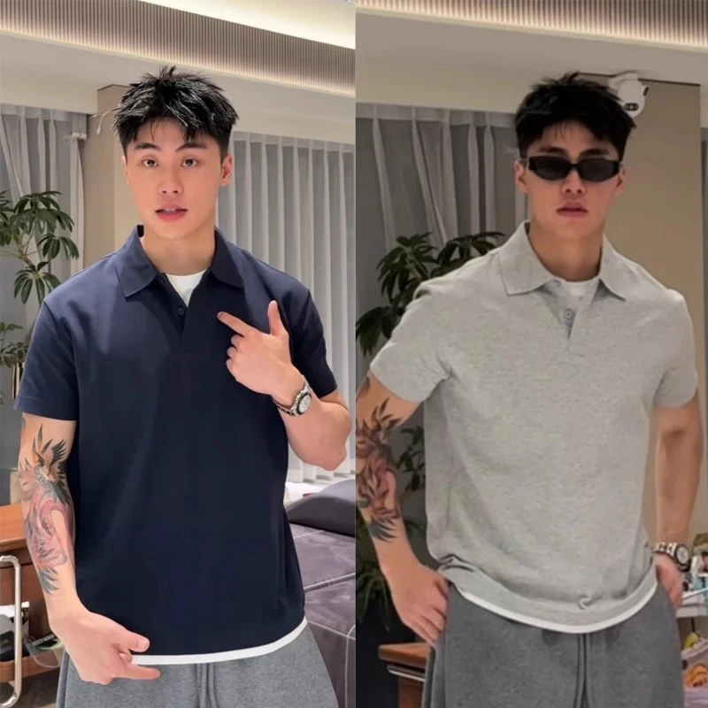 

Мужская футболка Royal Blue с коротким рукавом, американского кроя, летняя, из плотного материала, премиум-класса