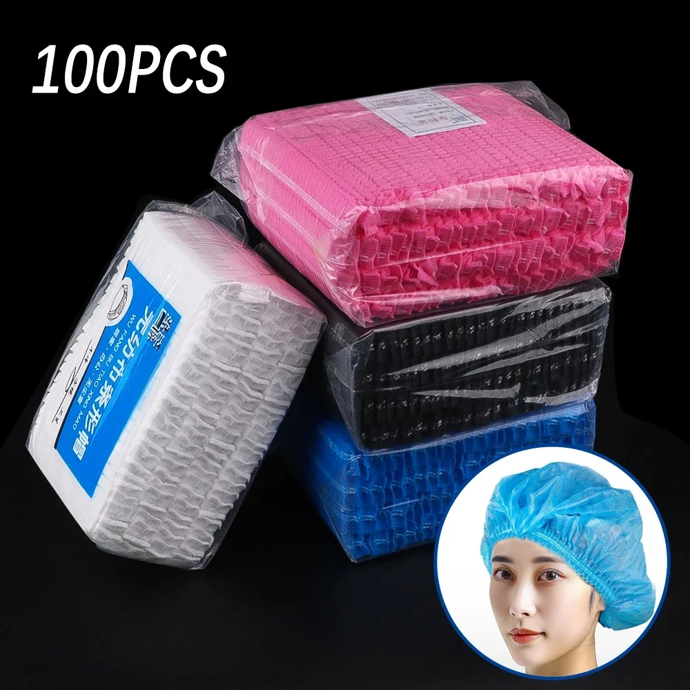

100pc Microblading Tattoo Waterproof Shower Headgear Disposable Hair Net Caps Hat for Eyebrow Tattoo Permanent Makeup Accessory