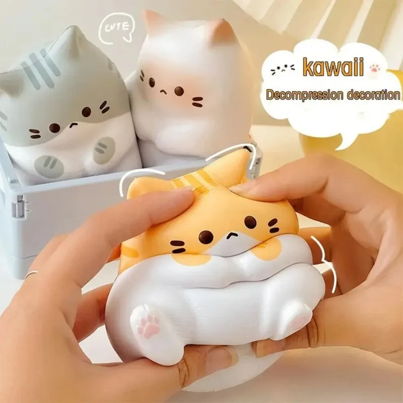 Kawaii dos desenhos animados gato squeeze brinquedos plushie lento rebote descompressão boneca liberação de estresse bonito brinquedo de ansiedade