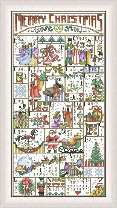 DIY Embroidery  Cross Stitch Kits Craft Needlework Canvas Cotton  quaker puzzle MERRY Christmas people gallery 32-54